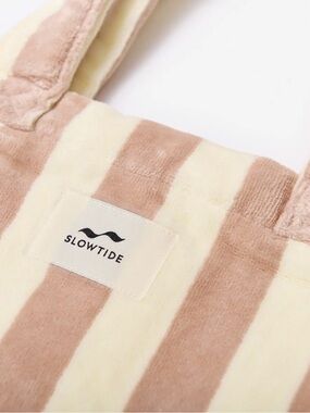 Slowtide Pink & Cream Striped Plush Tote